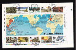 US 2838 29c 1944 Road to Victory Sheet on Envelope w/ USN First Day Issue Cancel - Picture 1 of 2