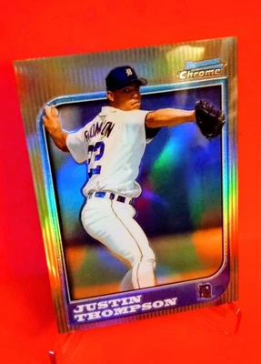 Bowman Chrome-Justin Thompson 1997 refractor #216. ¡Gradable! MT+.Bonito centro delantero Foto 1 de 4