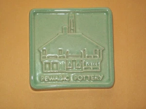 2006 grüne Pewabic Keramikfliese ~ Vintage erhöhtes Gebäude Detroit Michigan Haus - Bild 1 von 13