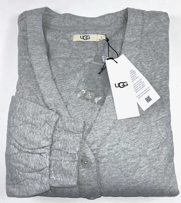NUEVO UGG Mujer Talla M Sudadera Gris Jaspeado Acolchado Cárdigan QUINBY Foto 1 de 4