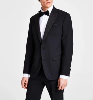 Bar III Mens Slim Suit Jacket Black Solid Blazer 36 S $425 TGNN1CYZ0002 - Image 1 of 3