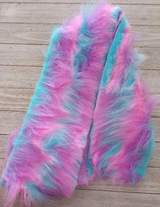 craft fur for crochet pom poms  5 x 62 inch   pink blue  new - Picture 1 of 2