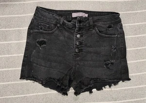 Just USA Black Distressed Raw Edge Size 28 EUC Button Down - Picture 1 of 5