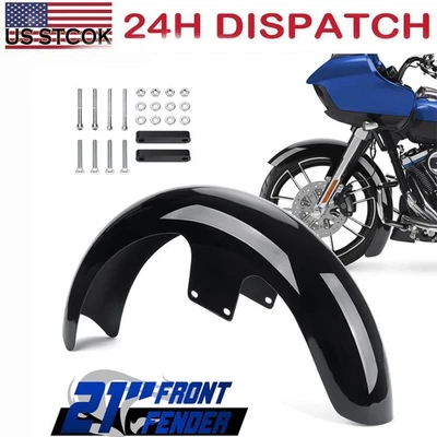 21"x3.5 Wheel Tire Custom Wrap Front Fender For Harley Electra Glide 2008-2023 Foto 1 de 4
