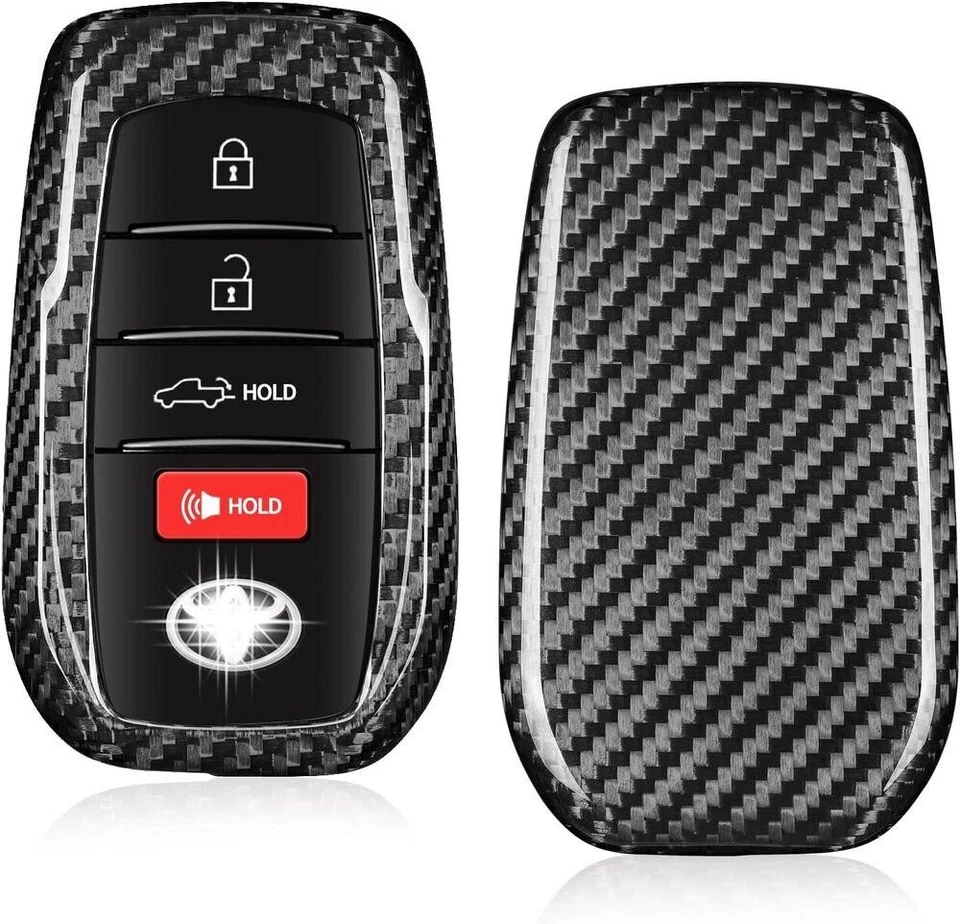 Fit New Toyota Tundra 4Runner Tacoma Real Carbon Fiber Remote Key Fob Case Cover - Image 1 of 1