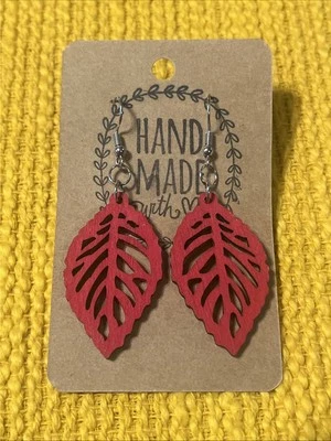 Fall Leaves Red & Orange Earrings NEW Leaf - Image 1 of 4