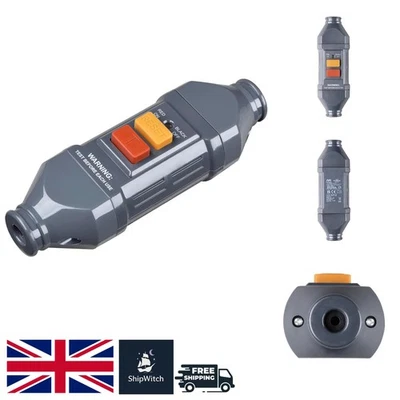 Compact 240V Weatherproof In-Line RCD with Fast Trip Response - 3120W Protection - Image 1 of 4