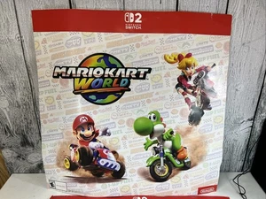 (2) Carteles de papel promocionales Mario Kart World Mario, Peach, Donkey Kong Bowser - Imagen 1 de 15