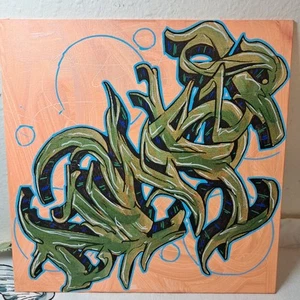 NIMBUS Canvas Panel Original 10x10 OOAK Acrylic Graffiti Style Art - Picture 1 of 8