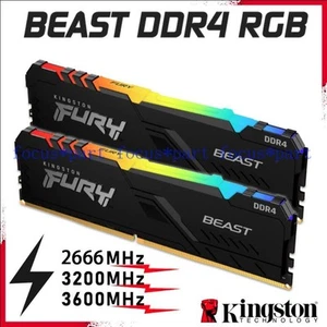 Fury Beast RGB Ram DDR4 Desktop Memory 8 GB 16 GB 32GB 2666 3200 3600 MHz 288pin - Picture 1 of 17
