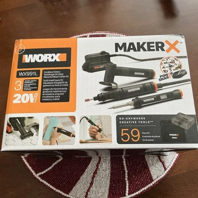 WORX WX991L 20V (3) PC MAKERX Combo: Rotary + Angle Grinder + Wood/Metal NIB - Image 1 of 4