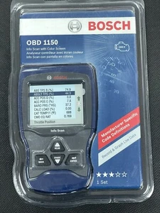 BOSCH OBD II 1150 Escaneo de Información OBD2 CAN Eng Trans ABS Gráfico y Herramienta de Escaneo de DATOS EN VIVO - Imagen 1 de 4