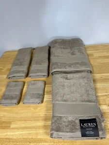 NWT Ralph Lauren Towel Set Sanders Almond Solid Body Sheet, Bath Towel, 2 Hand - Picture 1 of 22