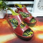Brilliant! Fly London Red Sandals Size Eur 38 Uk 5