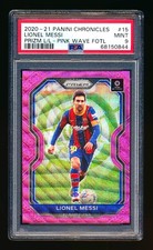 2020 PANINI CHRONICLES LA LIGA LIONEL MESSI PINK PRIZM BARCELONA FC #10/19 PSA 9