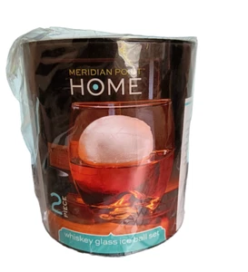 Set palline di ghiaccio in vetro da whisky - bicchiere da whisky e stampo per palline di ghiaccio - punto meridiano - NUOVO - Foto 1 di 6