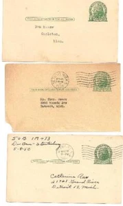 3 United States. Postal Cards One Cent Used Jefferson 1933-59 - Picture 1 of 1