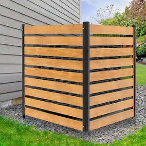 SLSY Air Conditioner Fence, 2-Panel Wood Trash Can Fence Privacy Fence 48"Wx48"H - Picture 1 of 17
