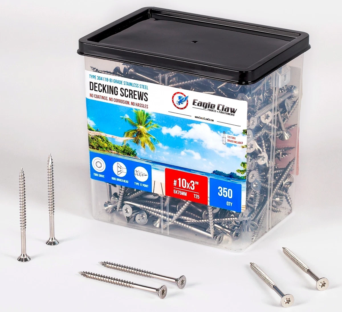LIONMAX Deck Screws 3 Inch, Wood Screws #9 X 3, 100 PCS, Rust Resistant, Exterior Epoxy Coated, Outdoor Decking Screws, Torx/Star Drive Head Deck Screw, T25 Star Bit Included, Tan In Kenya - View #4