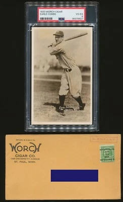 Tarjeta de béisbol 1933 Worch Cigar Earle Combs Hof New York Yankees PSA 4 en muy buena condición-excelente Foto 1 de 4