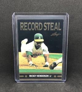 1991 Leaf - Gold Leaf All time stolen base KING #BC26 - Rickey Henderson HOF - Picture 1 of 2