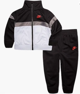 Nike Boy`s 2 Piece Tracksuit (Black/White/Grey/Red) Size 4 - Picture 1 of 1