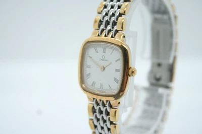 [tal cual] Reloj vintage OMEGA De Ville Cal.1459 cuarzo esfera romana blanca para dama Foto 1 de 4