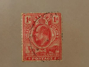 KEVII ORANGE RIVER COLONY 1d ROT GEBRAUCHT, - Bild 1 von 2