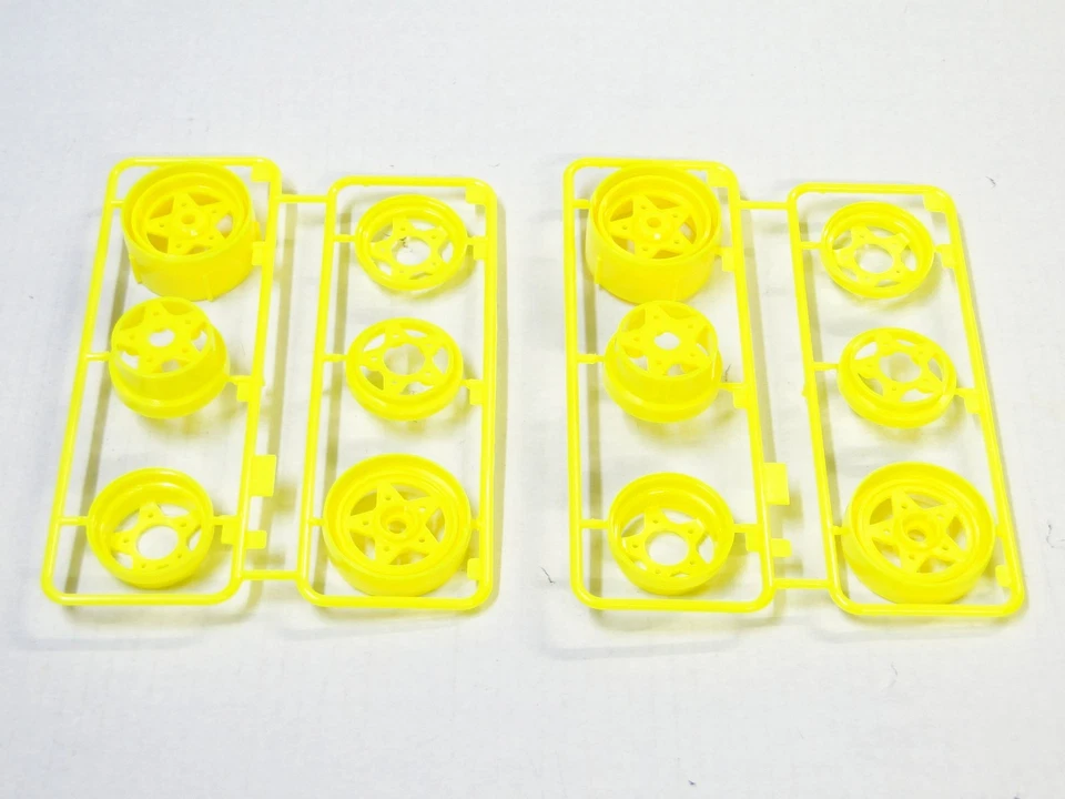 NEW TAMIYA GRASSHOPPER Wheels Front & Rear YELLOW FROG HORNET TGKG - Image 1 of 3