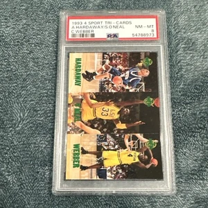 1993 CLASSIC 4 SPORT TRI-CARDS C.WEBBER A.HARDAWAY/S.O'NEAL PSA 8 - Picture 1 of 2