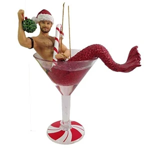 December Diamonds Mistletoe Santa Merman Christmas Tree Ornament 5555140 - Picture 1 of 2