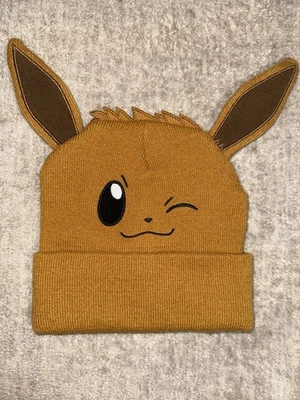 Pokemon Nintendo Eevee Face Marrón Tejido Niños/Jóvenes/Adultos Gorro Guiño ¡NUEVO SIN ETIQUETAS! Foto 1 de 4