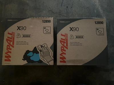 5 x 68 toallitas Wypall X90 12890 Paños Ultra Duty Azul PowerClean 8" x 17" Limpiaparabrisas Foto 1 de 4