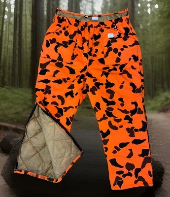 Walls Blizzard Pruf Pants Mens size 2XL Orange Camo Zip Leg  Insulated Made USA - Image 1 of 4