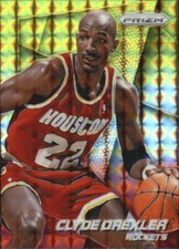 2014-15 Panini Prizm Prizms Yellow and Red Mosaic #178 Clyde Drexler Rockets