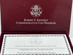 1998 S Robert F Kennedy Memorial Silver Dollars 2 Coin Proof & UNC U S Mint #474 - Picture 1 of 12