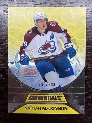 2021-22 Upper Deck Credentials Yellow /299 Nathan MacKinnon #4 - Image 1 of 2