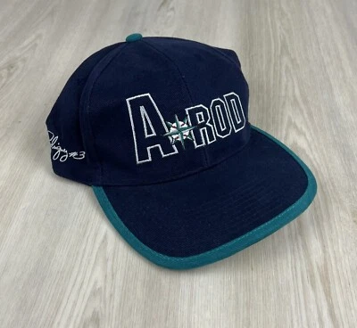 Vintage Seattle Mariners Alex Rodriguez Embroidered Blue AROD Strapback Hat Cap - Image 1 of 4