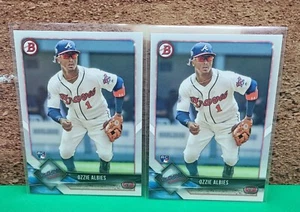 2018 Bowman Atlanta Braves Ozzie Albies Rookie RC # 62 x 2 - Picture 1 of 2
