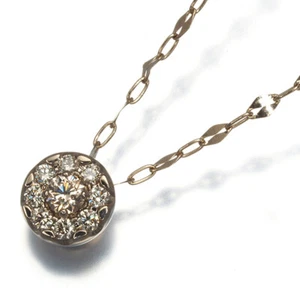 Auth KASHIKEY Necklace Adamas Diamond 0.25ct 70cm Long 18K 750 Brown Gold - Picture 1 of 5