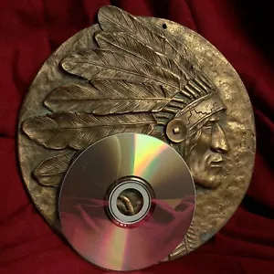 XXL Antigua Máscara Facial Guerrero Indio Americano Arte Antiguo Medalla de Bronce Placa Figura - Imagen 1 de 11