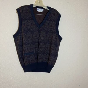 mens 100% wool vest size medium pocket Lanjian Airlines - Picture 1 of 3
