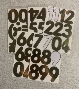 Menge 2 1/4" Gold Buchstaben und Zahlen Aufkleber (A5) - Bild 1 von 5