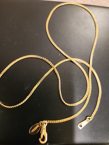 VETEMENTS Collana catena AMBASSADOR tono oro 18" stile classico. Molto bello. Nuovo (A61)