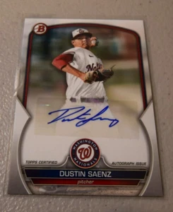 2023 Bowman DUSTIN SAENZ AUTO - #PPA-DS Washington Nationals - Picture 1 of 2