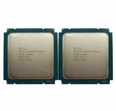 Lot of 2 pcs Intel Xeon E5-2651 V2 CPU 12-Core 1.80GHz LGA 2011 95W Processor - Image 1 of 3