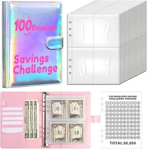 100 Envelope Money Saving Challenge Binder, Money envelopes for Cash Saving, Fun - Picture 1 of 7
