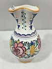 Vintage Bohemian Czech Mantle Vase Majolica Style  Handmade Signed and Numbered