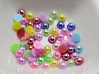 2000 Mixed Color Luster AB Acrylic Round Half Pearl 4mm FlatBack Beads Scrapbook