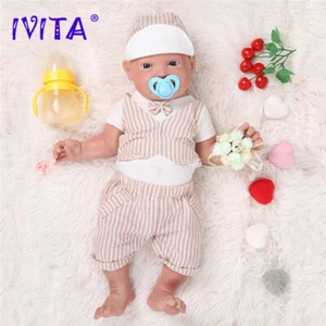 23'' Ganzkörper-Silikon-Big-Boy-Puppe Lebensechte Reborn-Baby-Neugeborene IVITA - Bild 1 von 9